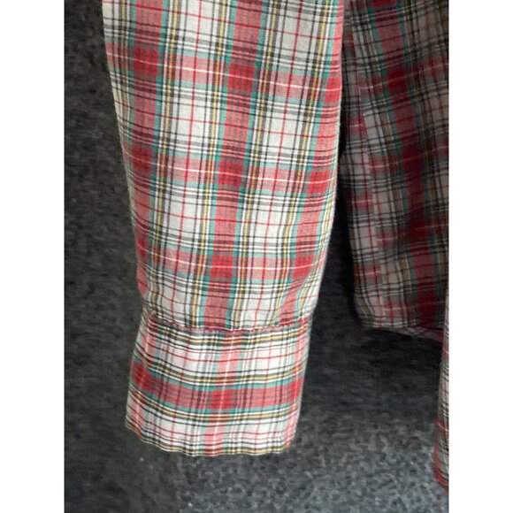 VTG Witts End Plaid LS Shirt Button Front Top Red Green White Men Large - Picture 7 of 13